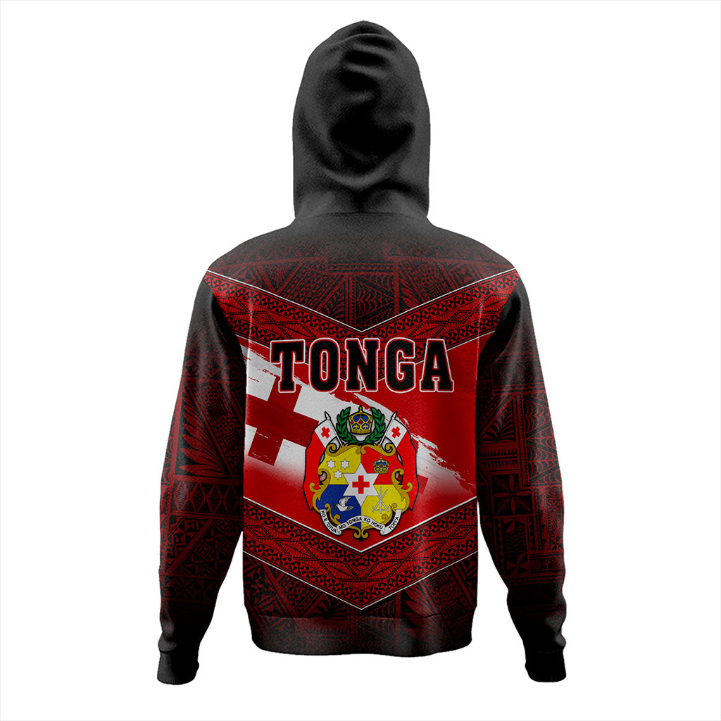 Tonga Hoodie Tapa Ngatu Nesian Island Matching Flag Grunge
