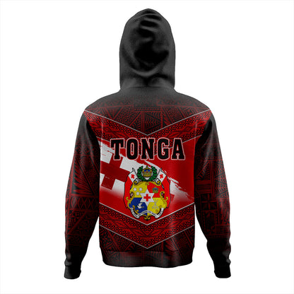 Tonga Hoodie Tapa Ngatu Nesian Island Matching Flag Grunge