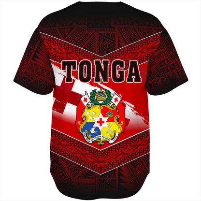 Tonga Baseball Shirt Tapa Ngatu Nesian Island Matching Flag Grunge