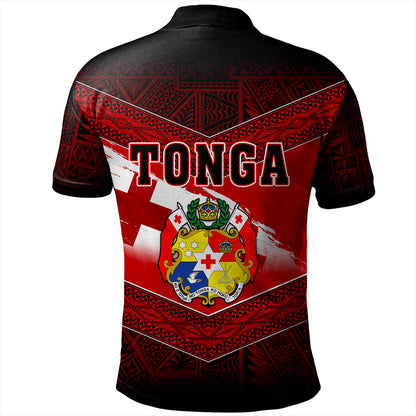 Tonga Polo Shirt Tapa Ngatu Nesian Island Matching Flag Grunge