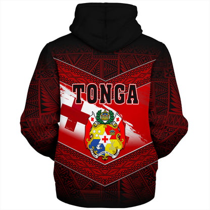 Tonga Sherpa Hoodie Tapa Ngatu Nesian Island Matching Flag Grunge