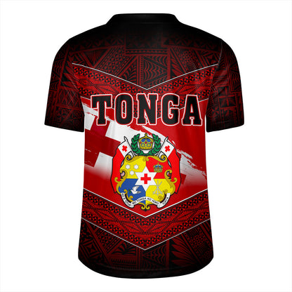 Tonga Rugby Jersey Tapa Ngatu Nesian Island Matching Flag Grunge