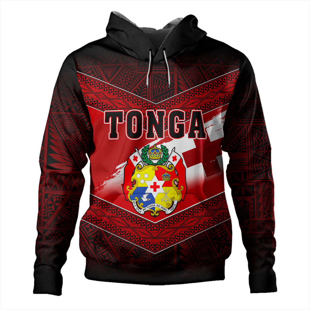 Tonga Hoodie Tapa Ngatu Nesian Island Matching Flag Grunge