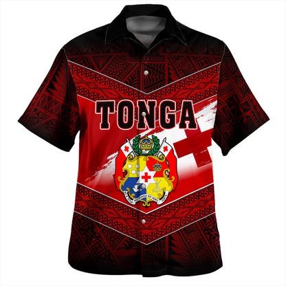 Tonga Hawaiian Shirt Tapa Ngatu Nesian Island Matching Flag Grunge