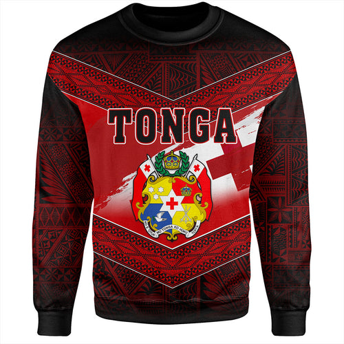 Tonga Sweatshirt Tapa Ngatu Nesian Island Matching Flag Grunge