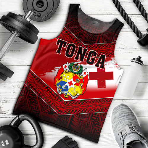 Tonga Tank Top Tapa Ngatu Nesian Island Matching Flag Grunge