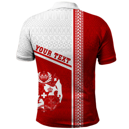 Tonga Polo Shirt Custom Tribal Ngatu Design Flag