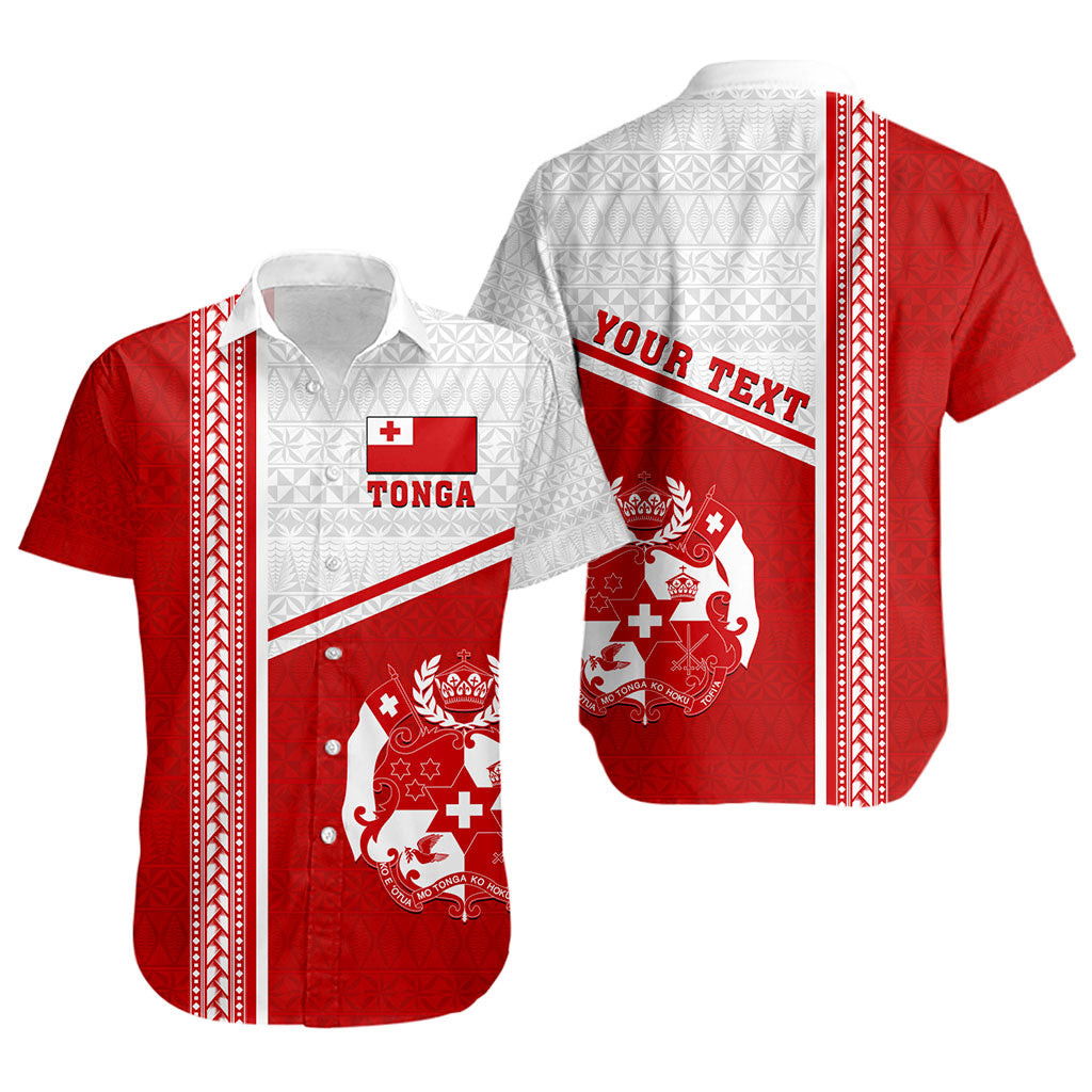 Tonga Short Sleeve Shirt Custom Tribal Ngatu Design Flag