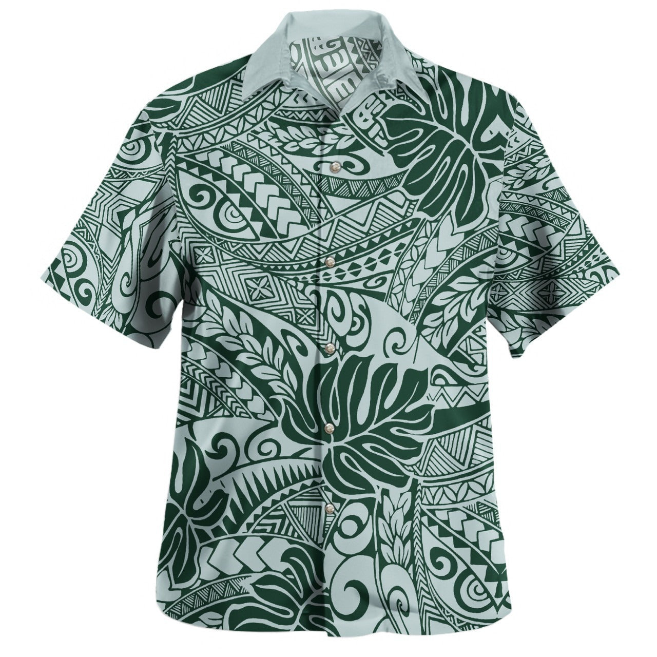 Hawaii Combo Short Sleeve Dress And Shirt Tribal Polynesian Pattern Leaf