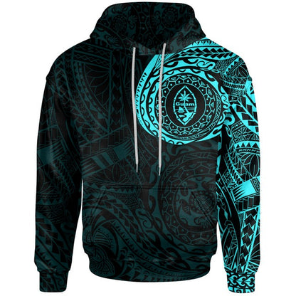 Guam Hoodie - Guam Coat Of Arms Polynesian Tattoo Style Special Version