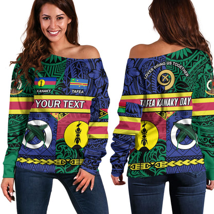 Vanuatu Off Shoulder Sweatshirt Custom Tafea Kanaky Day Tribal Patterns Special Design