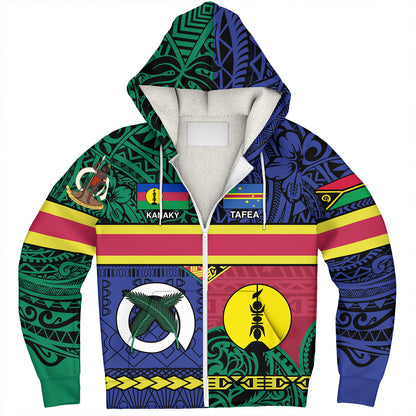 Vanuatu Sherpa Hoodie Custom Tafea Kanaky Day Tribal Patterns Special Design