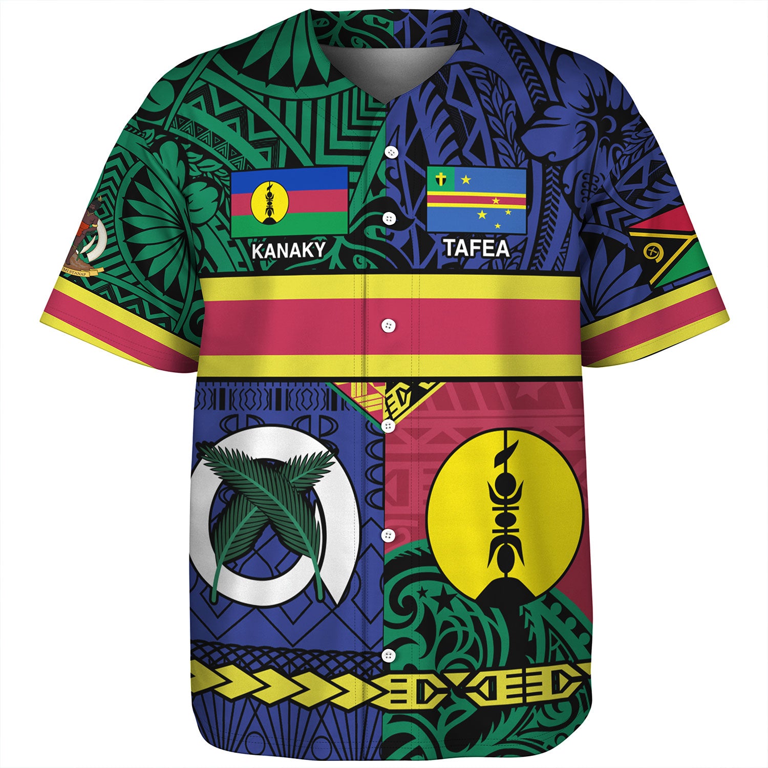 Vanuatu Baseball Shirt Custom Tafea Kanaky Day Tribal Patterns Special ...