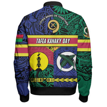 Vanuatu Bomber Jacket Custom Tafea Kanaky Day Tribal Patterns Special Design