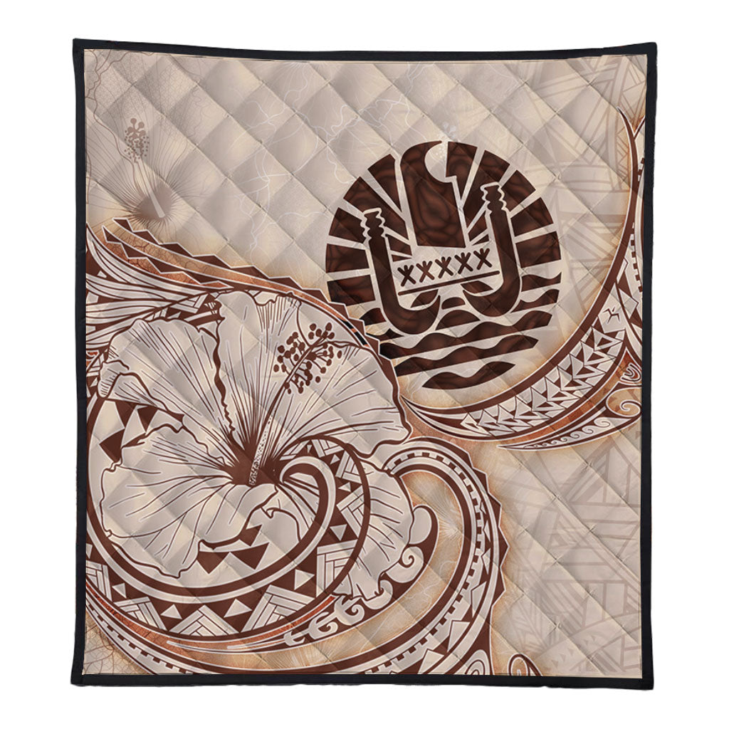 Tahiti Premium Quilt Hibiscus Flower Vintage Style