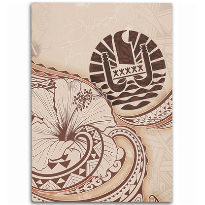 Tahiti Area Rug Hibiscus Flower Vintage Style
