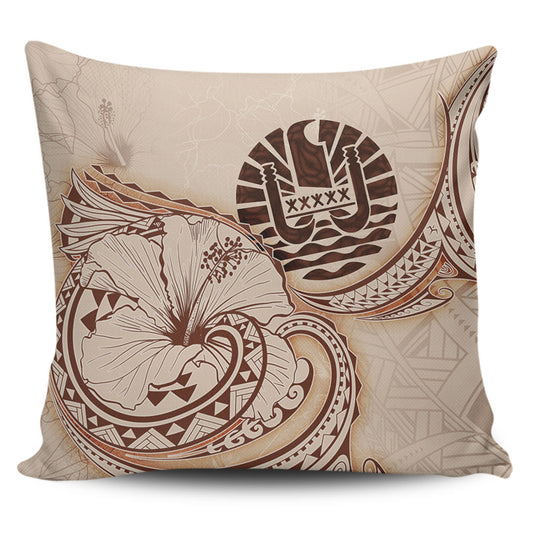 Tahiti Pillow Cover Hibiscus Flower Vintage Style
