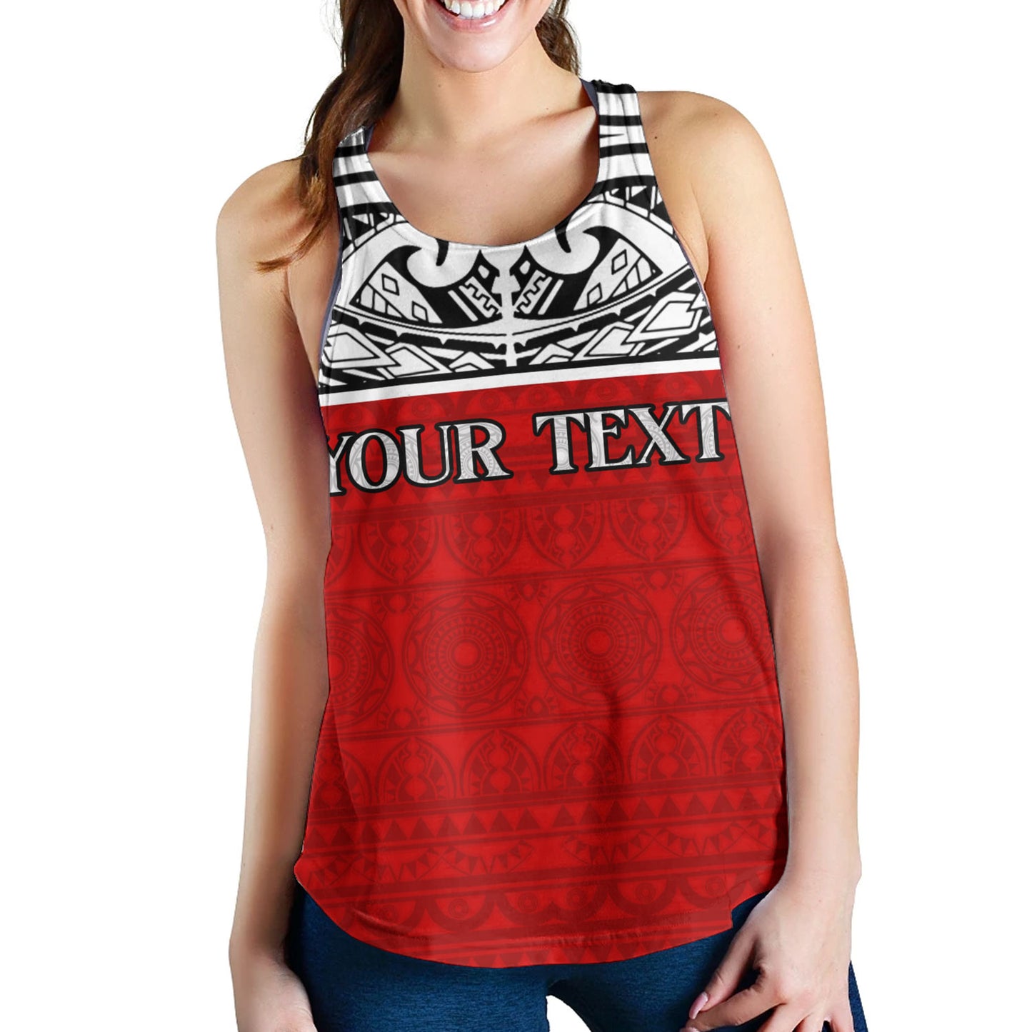 Tahiti Custom Personalised Women Tank Coat Of Arms Polynesia Patterns Style