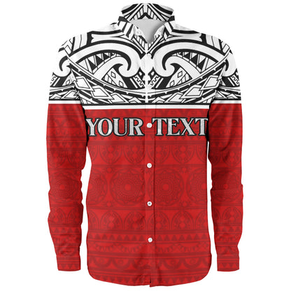 Tahiti Custom Personalised Long Sleeve Shirt Coat Of Arms Polynesia Patterns Style