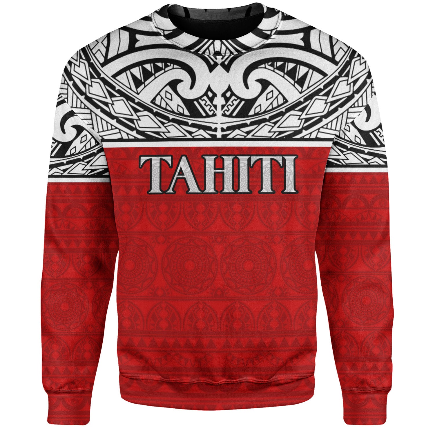 Tahiti Custom Personalised Sweatshirt Coat Of Arms Polynesia Patterns Style