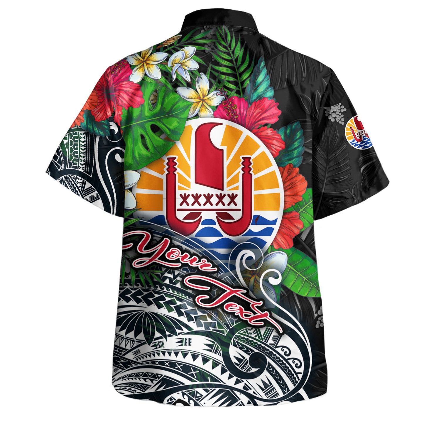 Tahiti Custom Personalised Hawaiian Shirt Hibiscus And Plumeria With Palm Branches Vintage Style