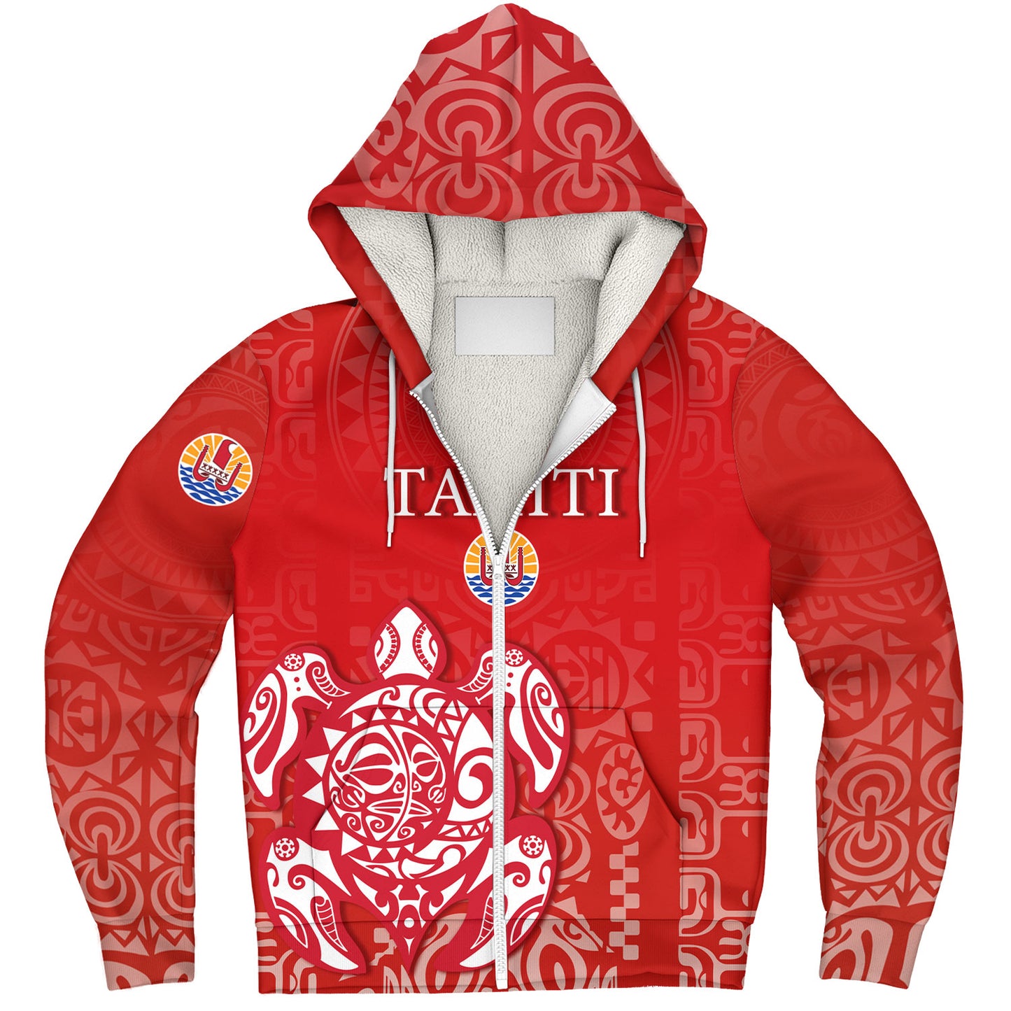 Tahiti Sherpa Hoodie Tahitian Tribal Tattoos Style