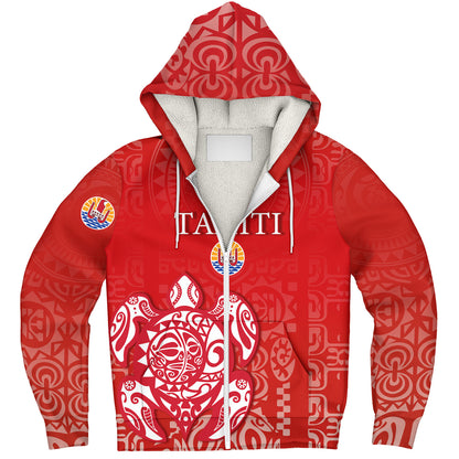 Tahiti Sherpa Hoodie Tahitian Tribal Tattoos Style