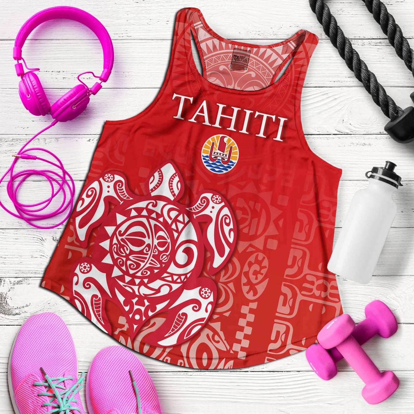 Tahiti Women Tank Tahitian Tribal Tattoos Style
