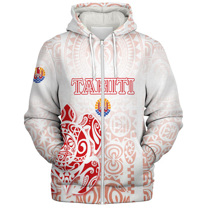 Tahiti Sherpa Hoodie Tahitian Tribal Tattoos Style