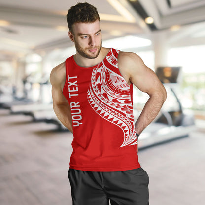 Tahiti Custom Personalised Tank Top Tatau White Patterns With Coat Of Arms