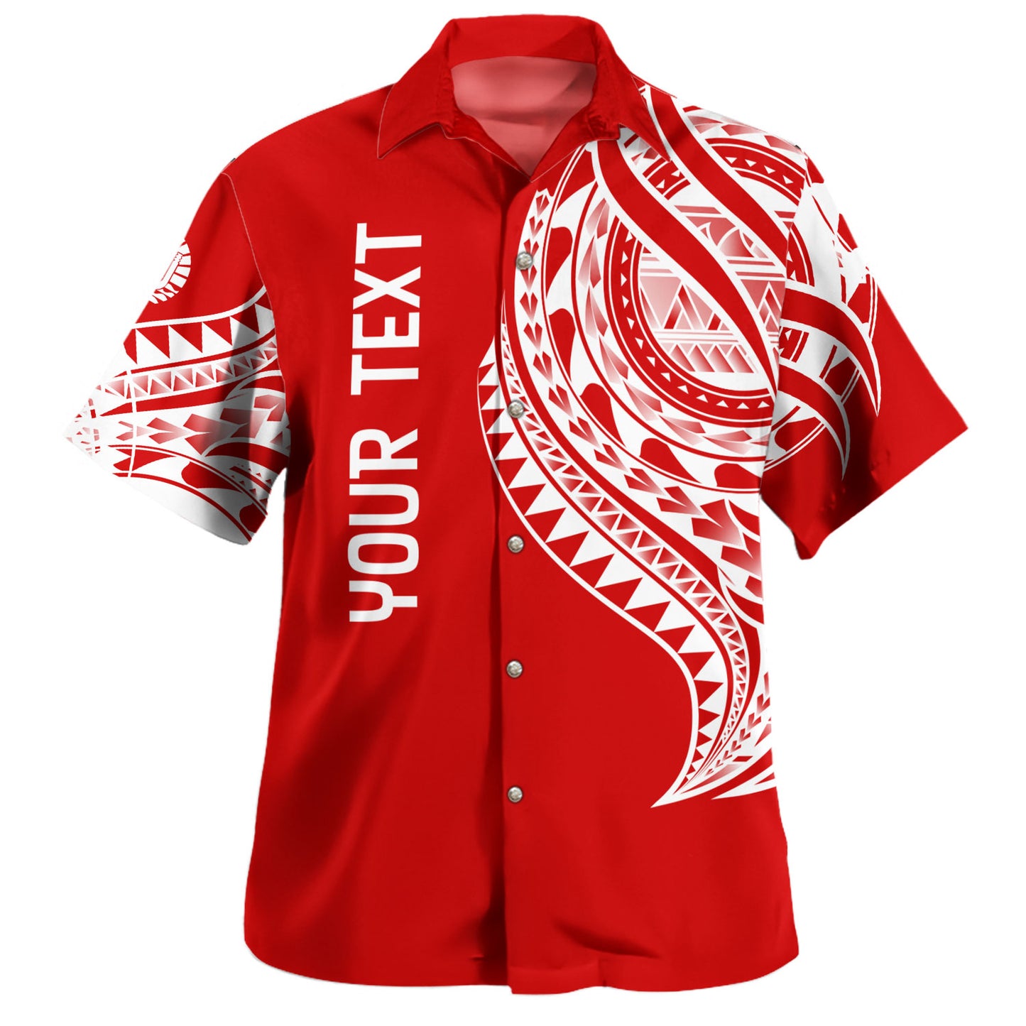 Tahiti Custom Personalised Hawaiian Shirt Tatau White Patterns With Coat Of Arms