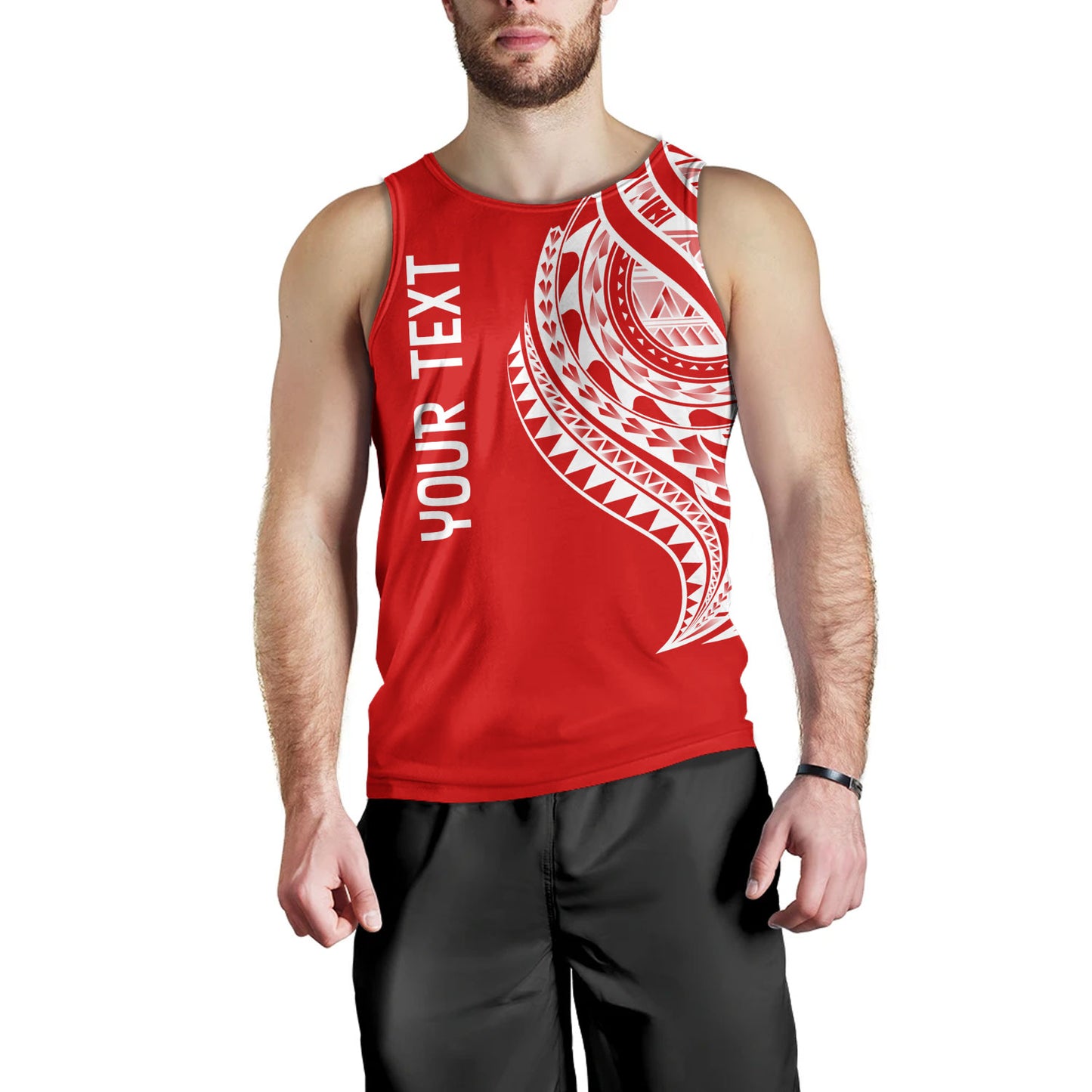 Tahiti Custom Personalised Tank Top Tatau White Patterns With Coat Of Arms