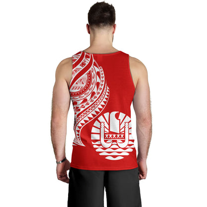 Tahiti Custom Personalised Tank Top Tatau White Patterns With Coat Of Arms