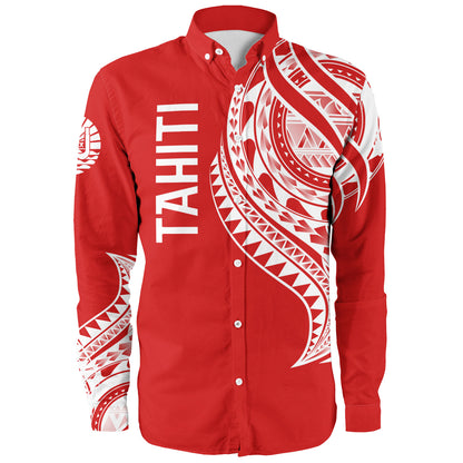 Tahiti Custom Personalised Long Sleeve Shirt Tatau White Patterns With Coat Of Arms