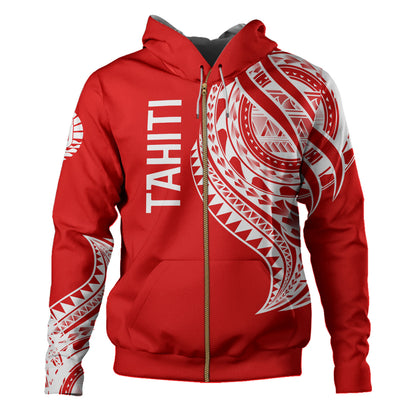 Tahiti Custom Personalised Hoodie Tatau White Patterns With Coat Of Arms