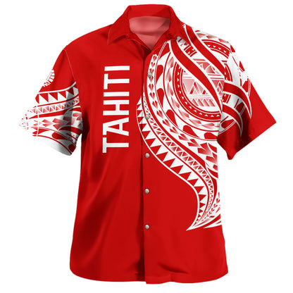 Tahiti Custom Personalised Hawaiian Shirt Tatau White Patterns With Coat Of Arms
