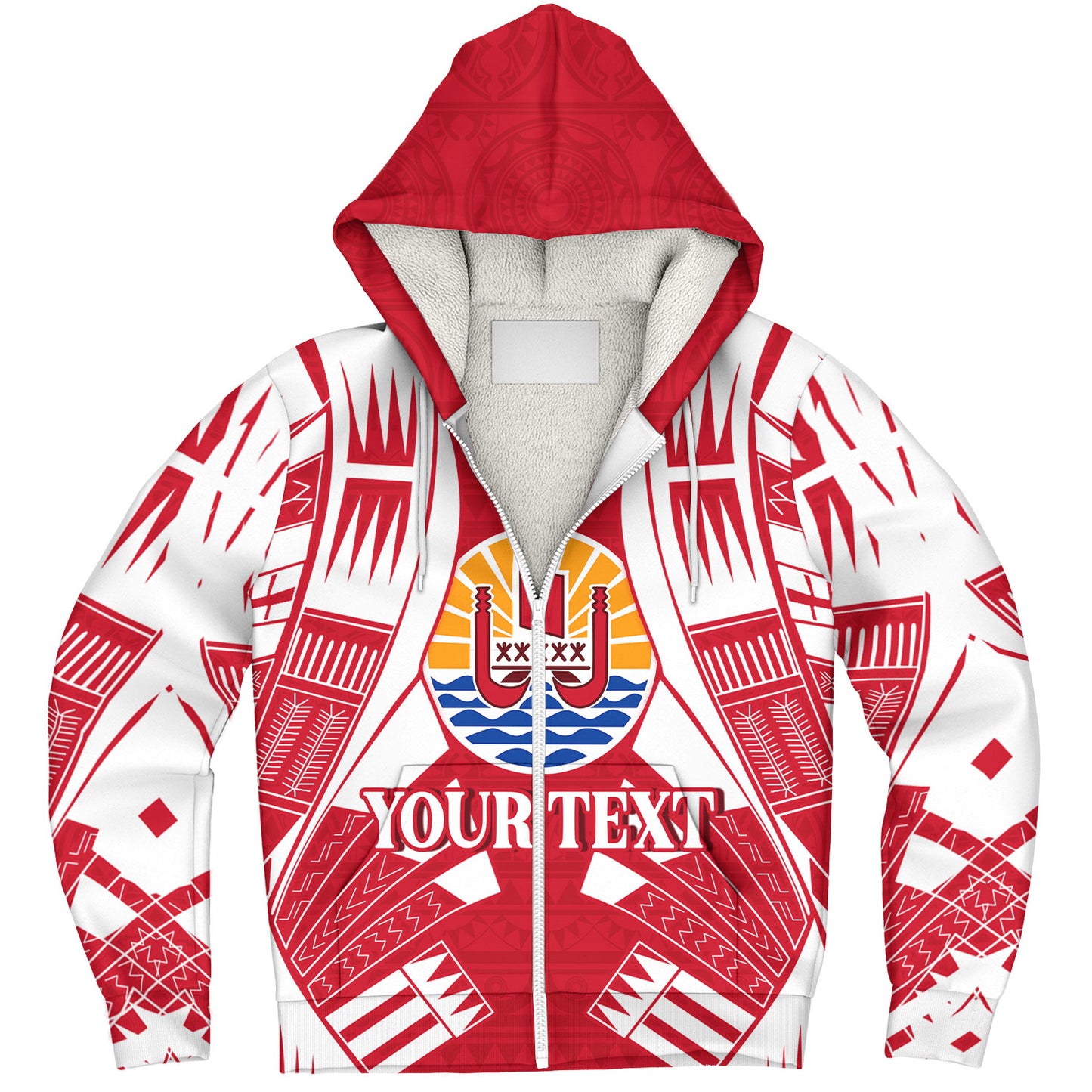 Tahiti Custom Personalised Sherpa Hoodie Tattoo Style