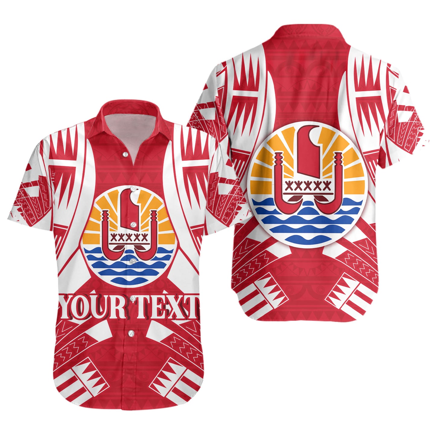 Tahiti Custom Personalised Short Sleeve Shirt Tattoo Style