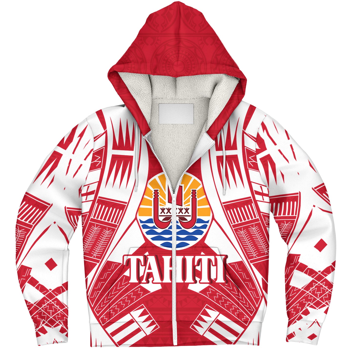 Tahiti Custom Personalised Sherpa Hoodie Tattoo Style