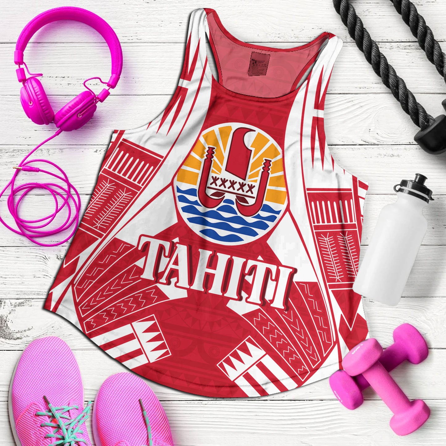 Tahiti Custom Personalised Women Tank Tattoo Style