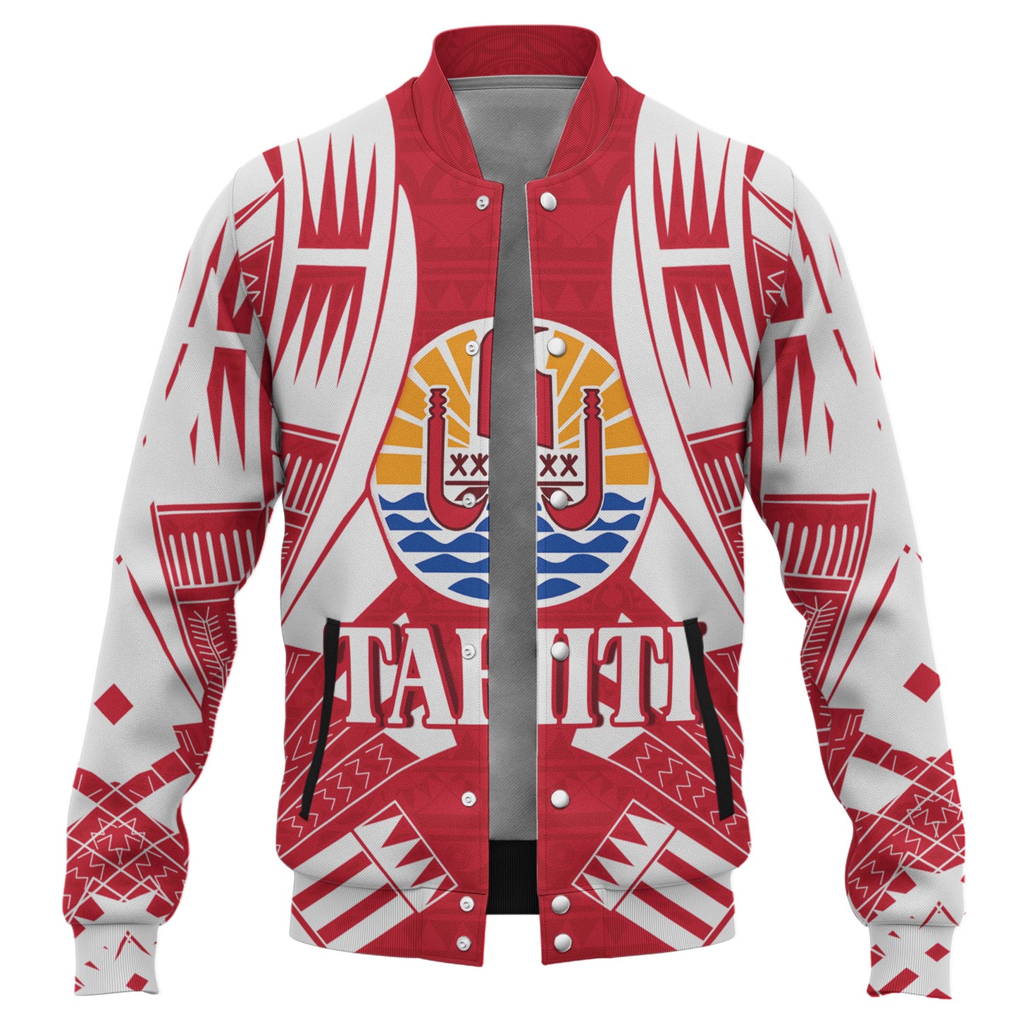 Tahiti Custom Personalised Baseball Jacket Tattoo Style