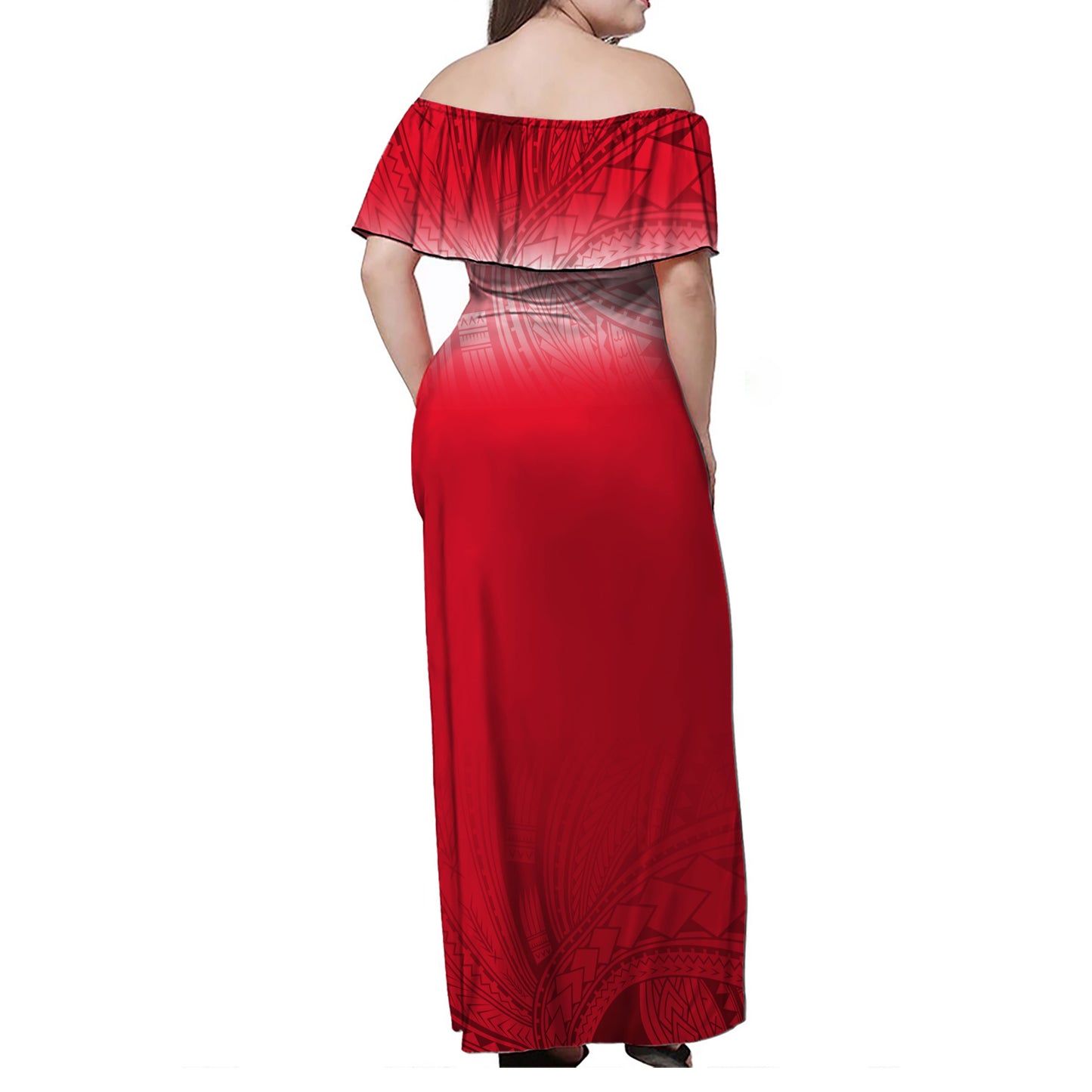 Tahiti Combo Dress And Shirt Flag Color With Traditional Patterns