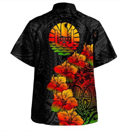 Tahiti Hawaiian Shirt Custom Personalised Turtle and Tribal Tattoo Of Polynesian