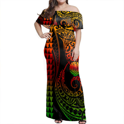 Tahiti Combo Dress And Shirt Kakau Style Reggae