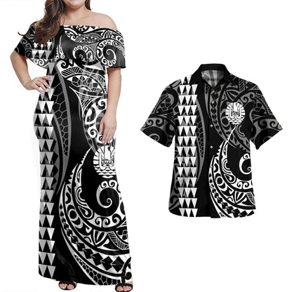 Tahiti Combo Dress And Shirt Kakau Style White