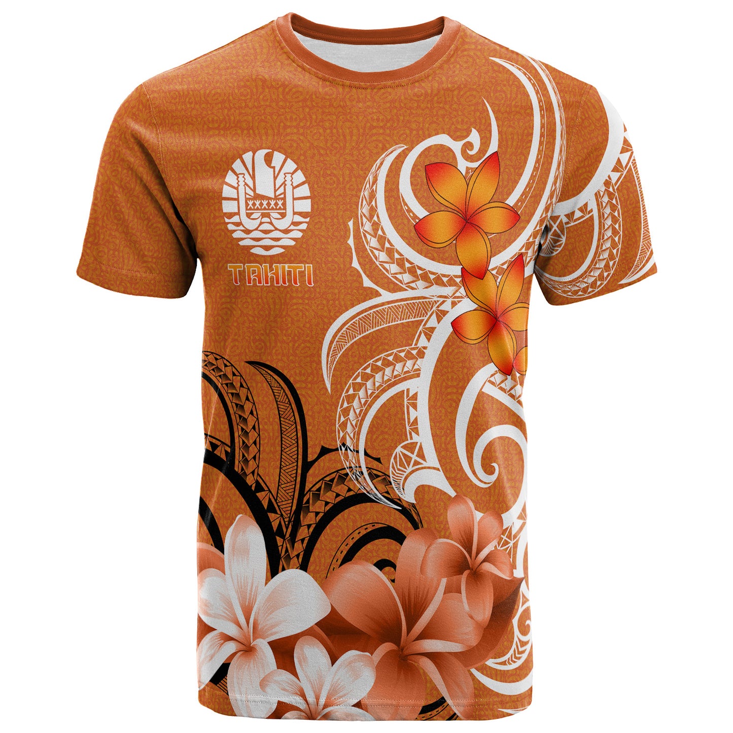 Tahiti T-Shirt Custom Personalised Floral Spirit Orange