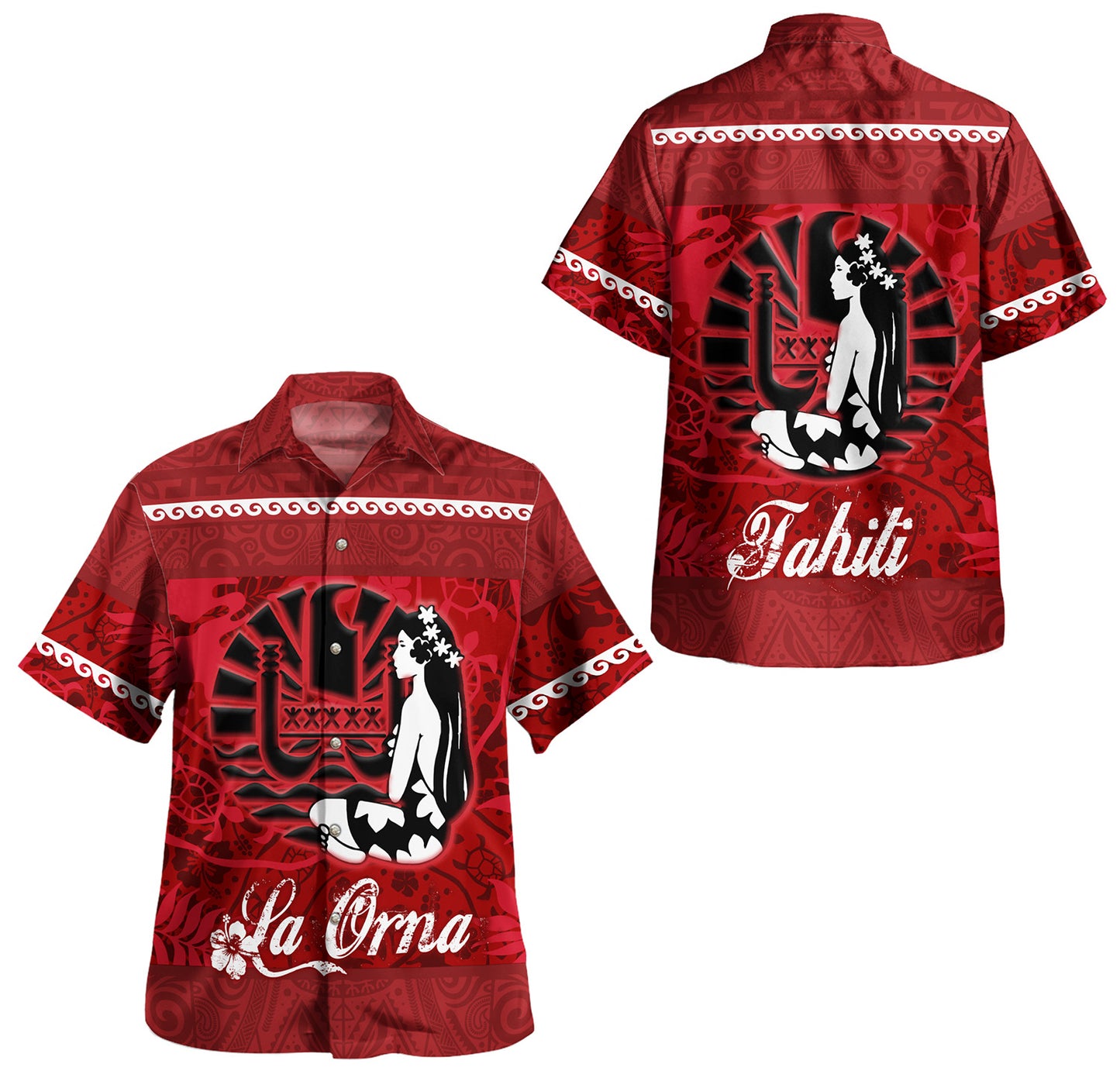 Tahiti Combo Puletasi And Shirt - Tahitian Girl La Orna Style