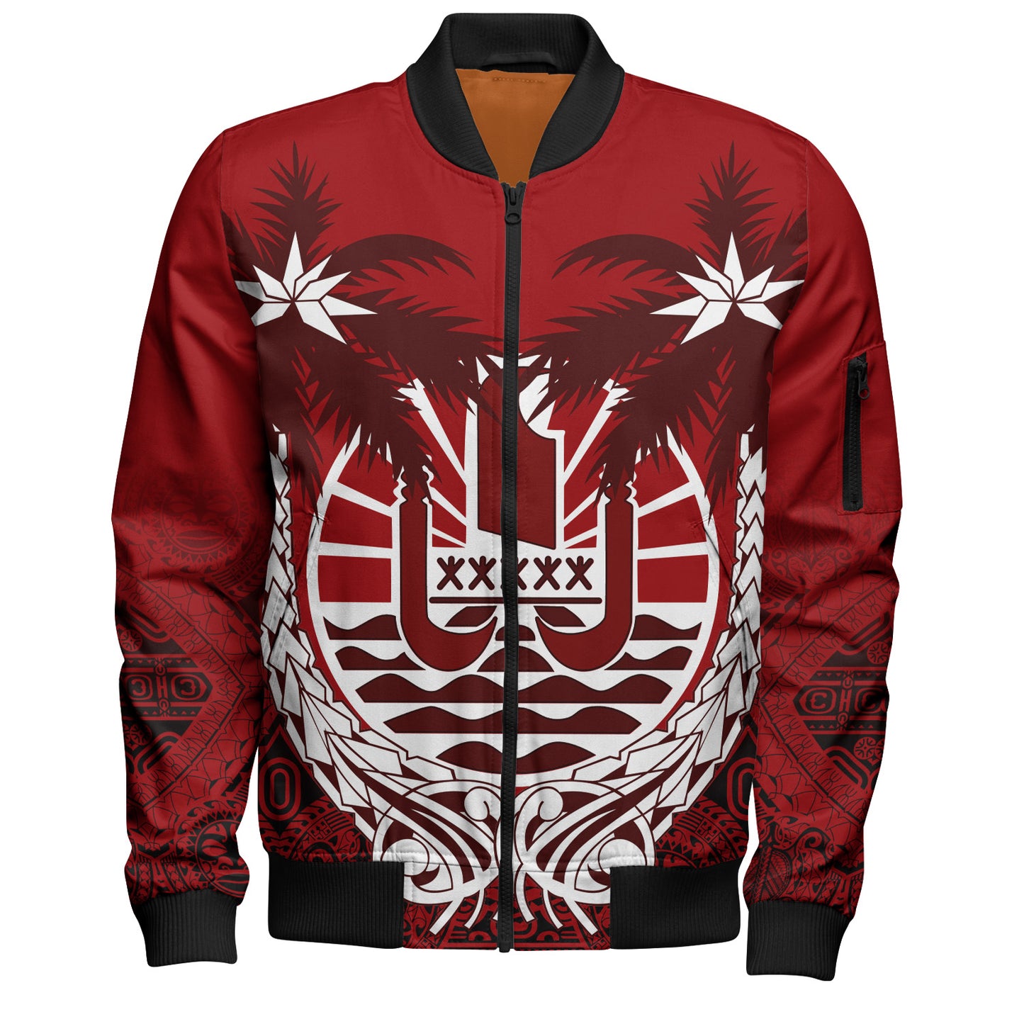 Tahiti Polynesian Coconut Bomber Jacket