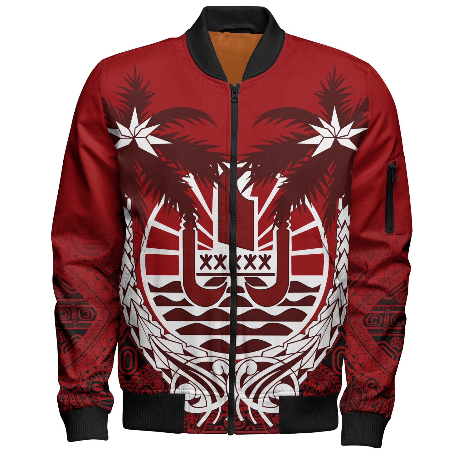 Tahiti Polynesian Coconut Bomber Jacket