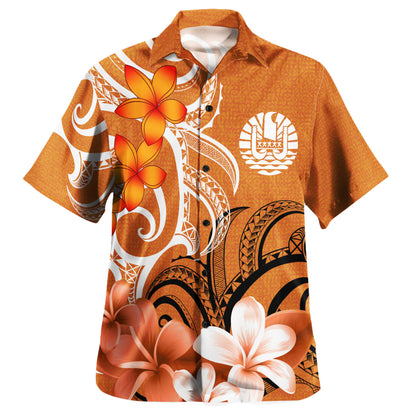 Tahiti Polynesian Pattern Combo Dress And Shirt - Floral Spirit Orange